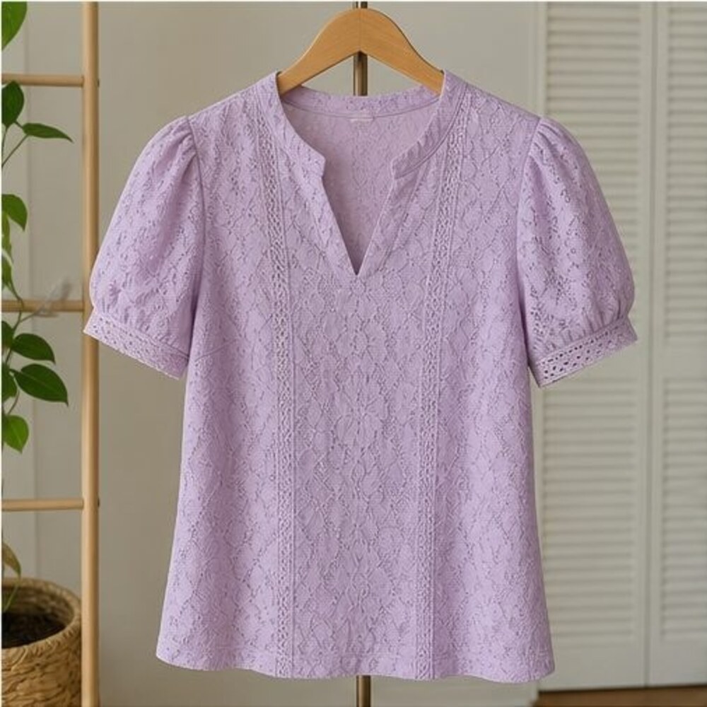 Lilac Ruffle Blouse